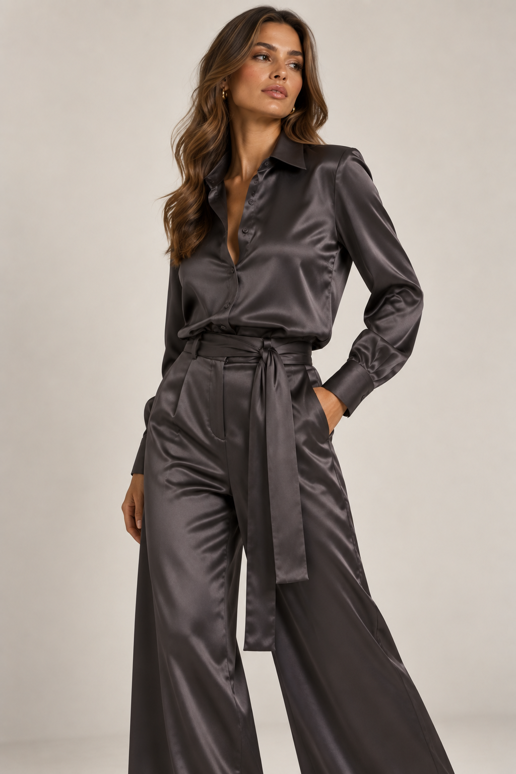 Noir Satin Set