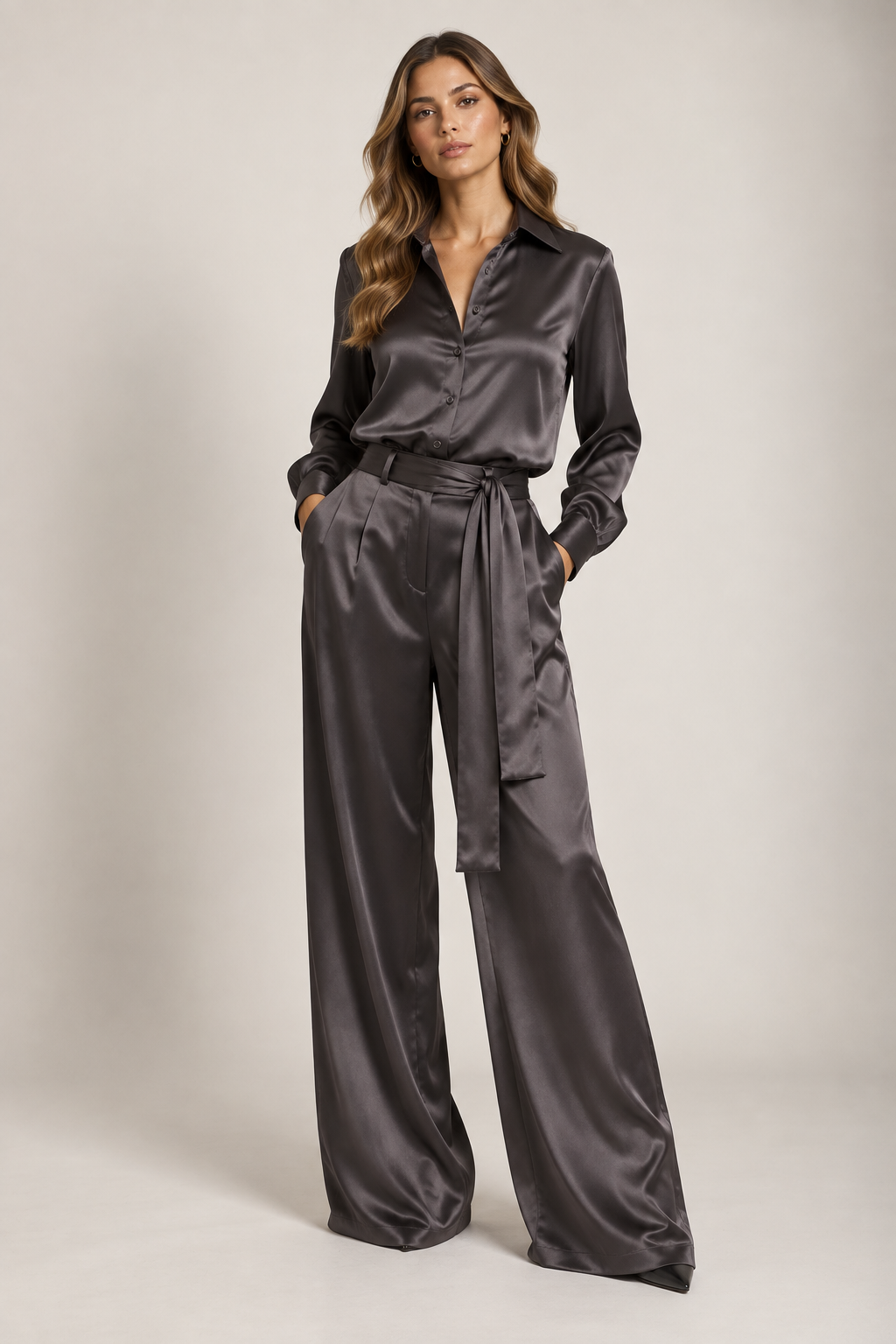Noir Satin Set
